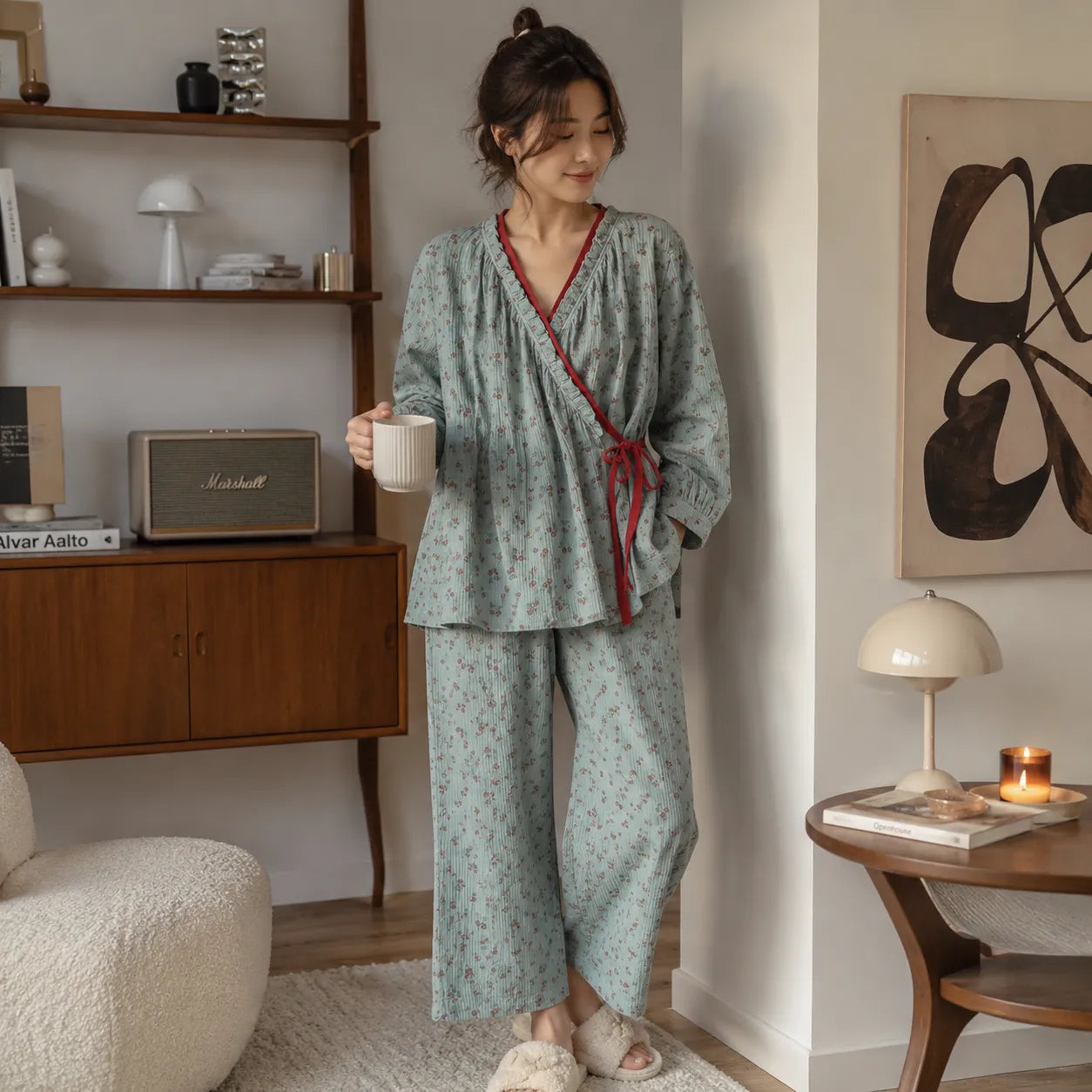 Ensemble Pyjama Kimono Rétro Léger