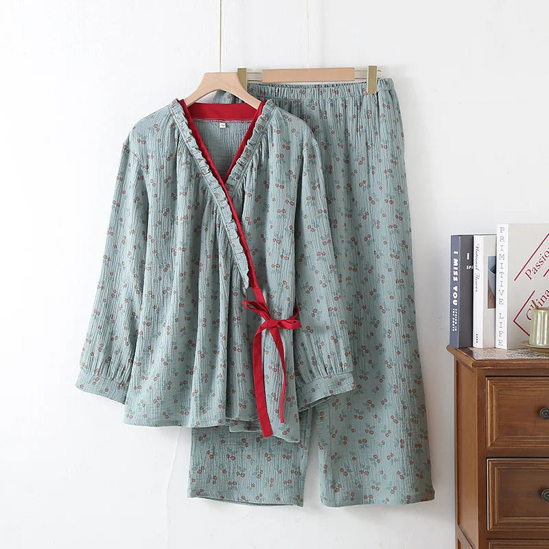 Ensemble Pyjama Kimono Rétro Léger Stylé