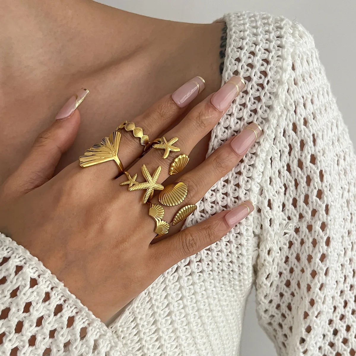 Ensemble de Bagues Coquillage 