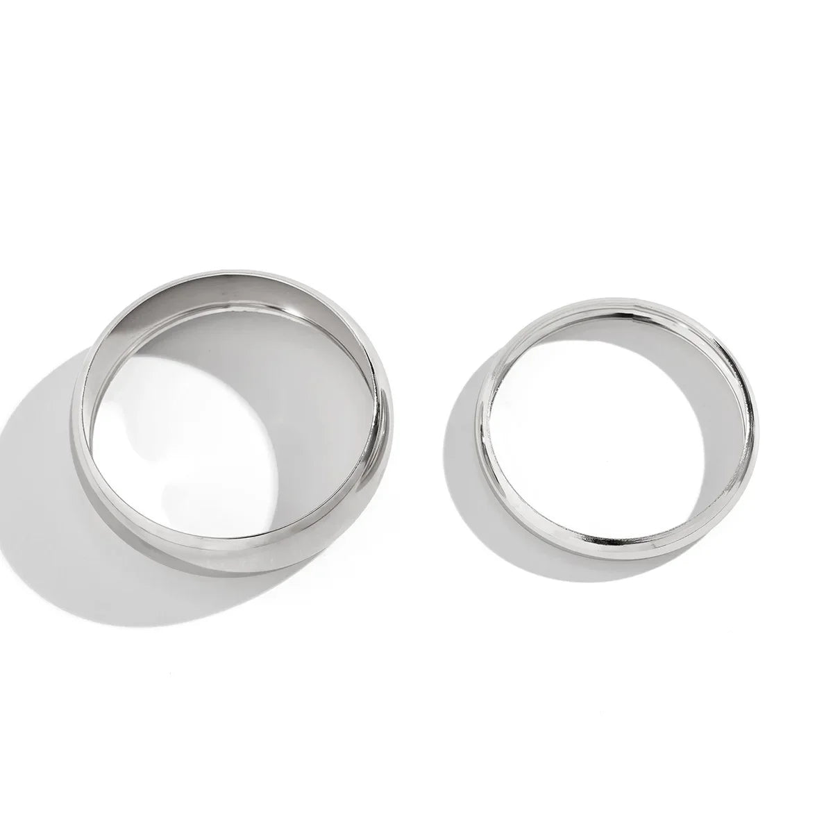 Ensemble de Bracelets Minimaliste en Acier Inoxydable Argenté