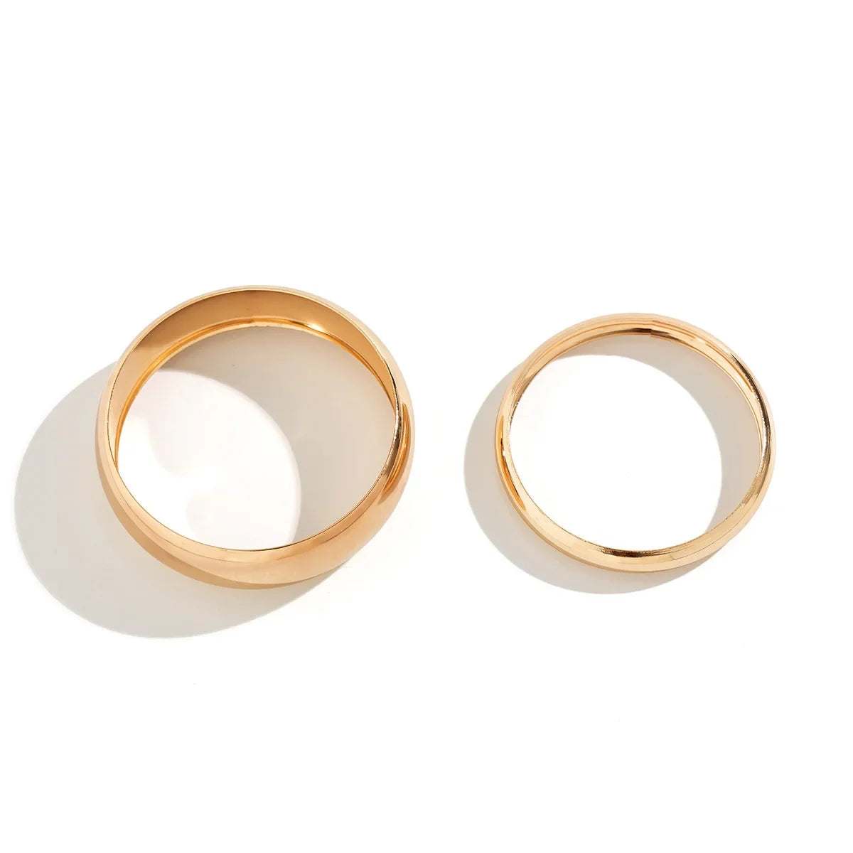 Ensemble de Bracelets Minimaliste en Acier Inoxydable Doré