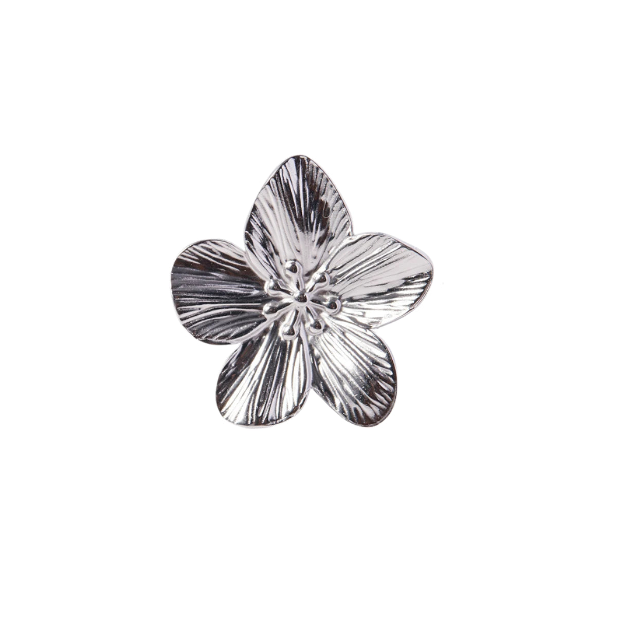 Grande Bague Fleur Argenté