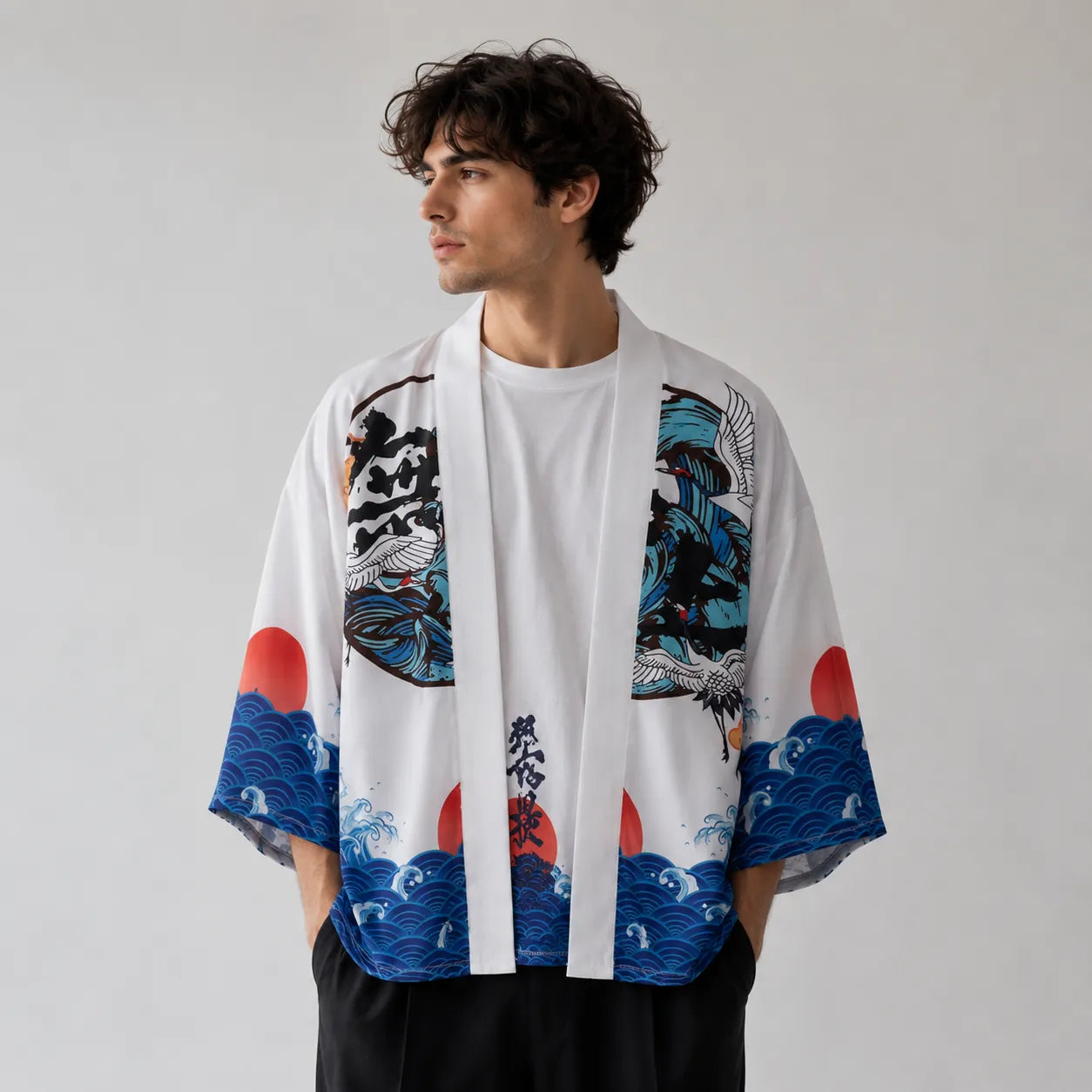 Haori Japonais Grue