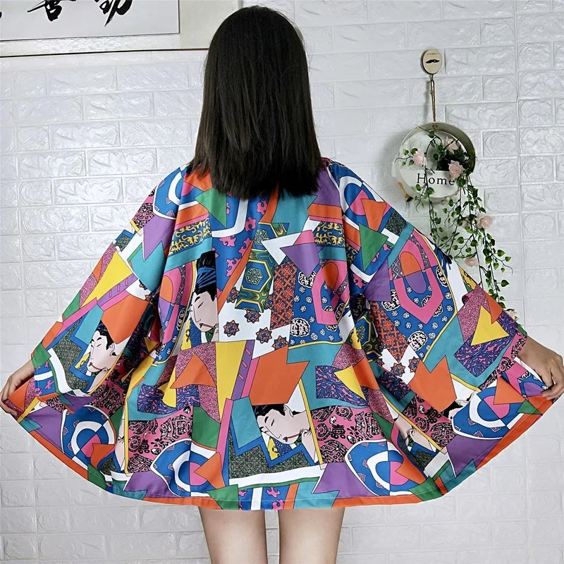 Kimono Court Femme Coloré Stylé