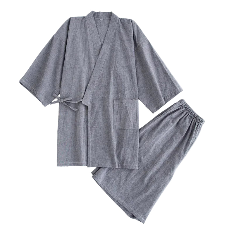 Jinbei Homme Gris Confortable Nuit