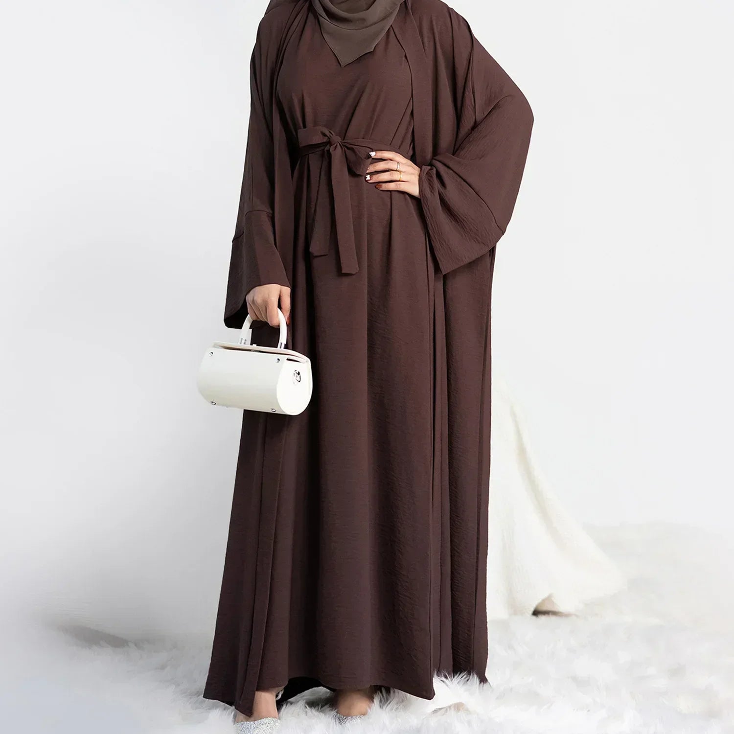 Kimono Abaya 2 Pièces Marron