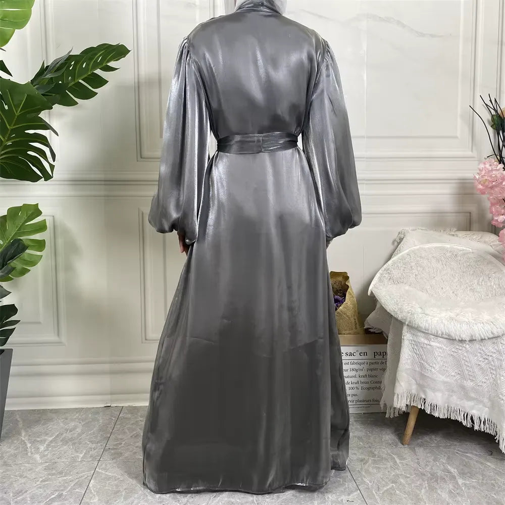 Kimono Abaya Argenté Brillant Dos