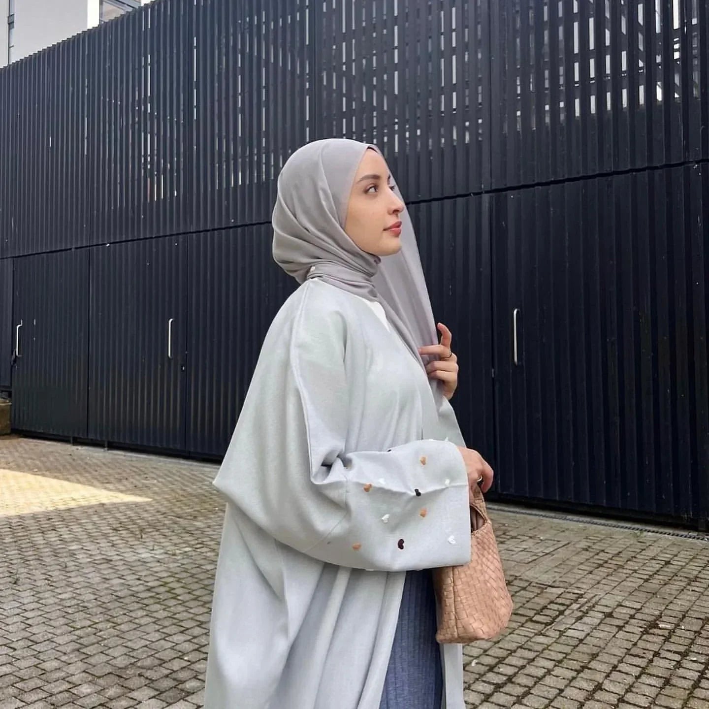 Kimono_Abaya_Beige_en_Lin stylé