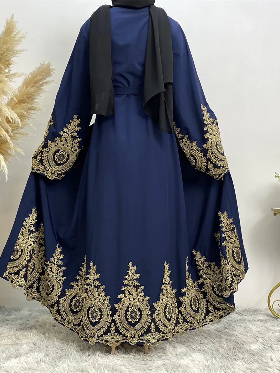 Kimono Abaya Bleu de Luxe fluide