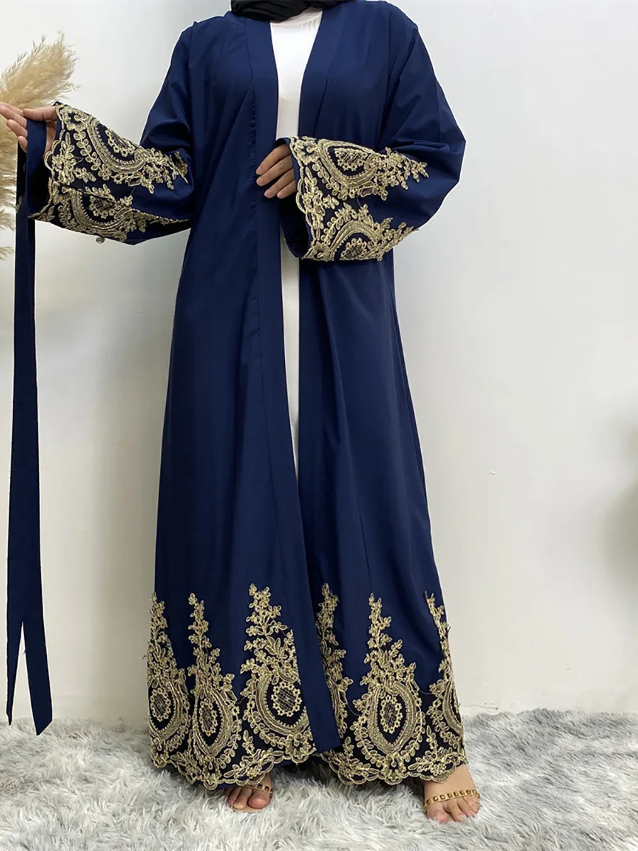 Kimono Abaya Bleu de Luxe long