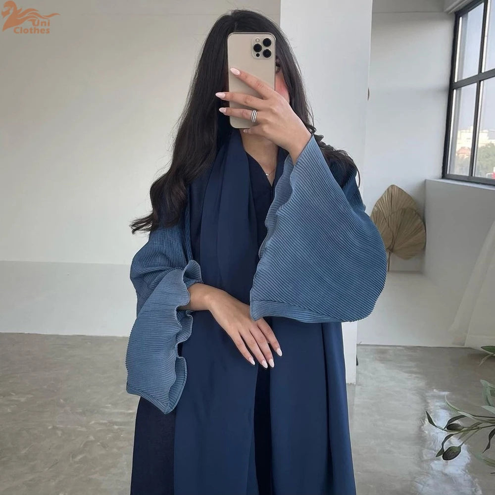 Kimono Abaya à Manches Plissées