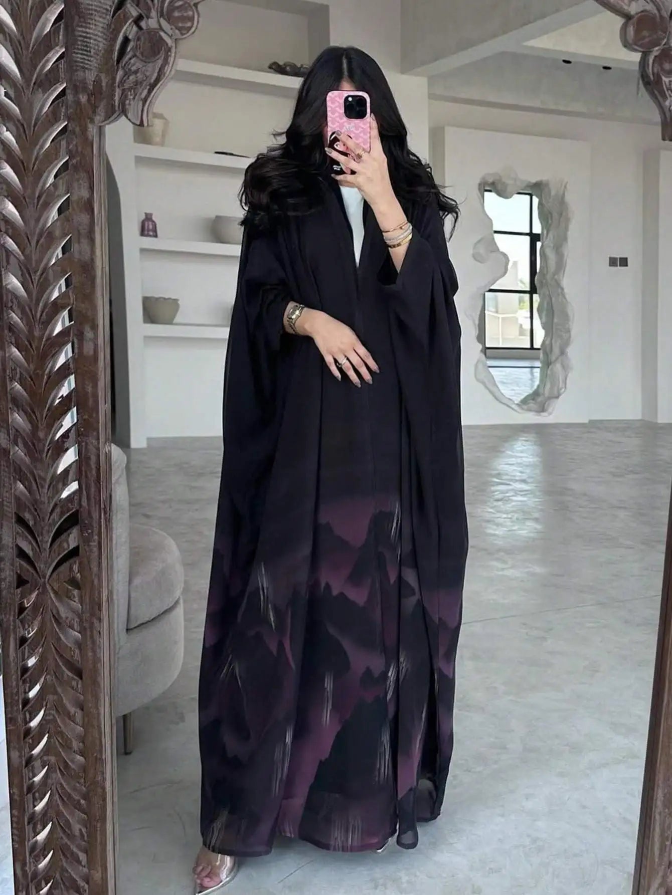 Kimono Abaya à Motifs Élégants stylé