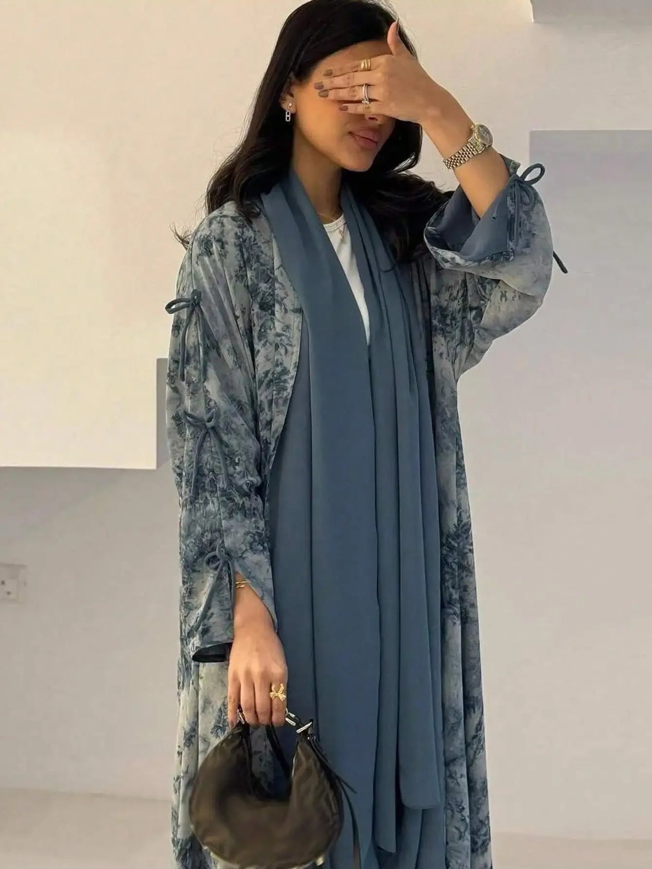Kimono Abaya Nuances de Bleu