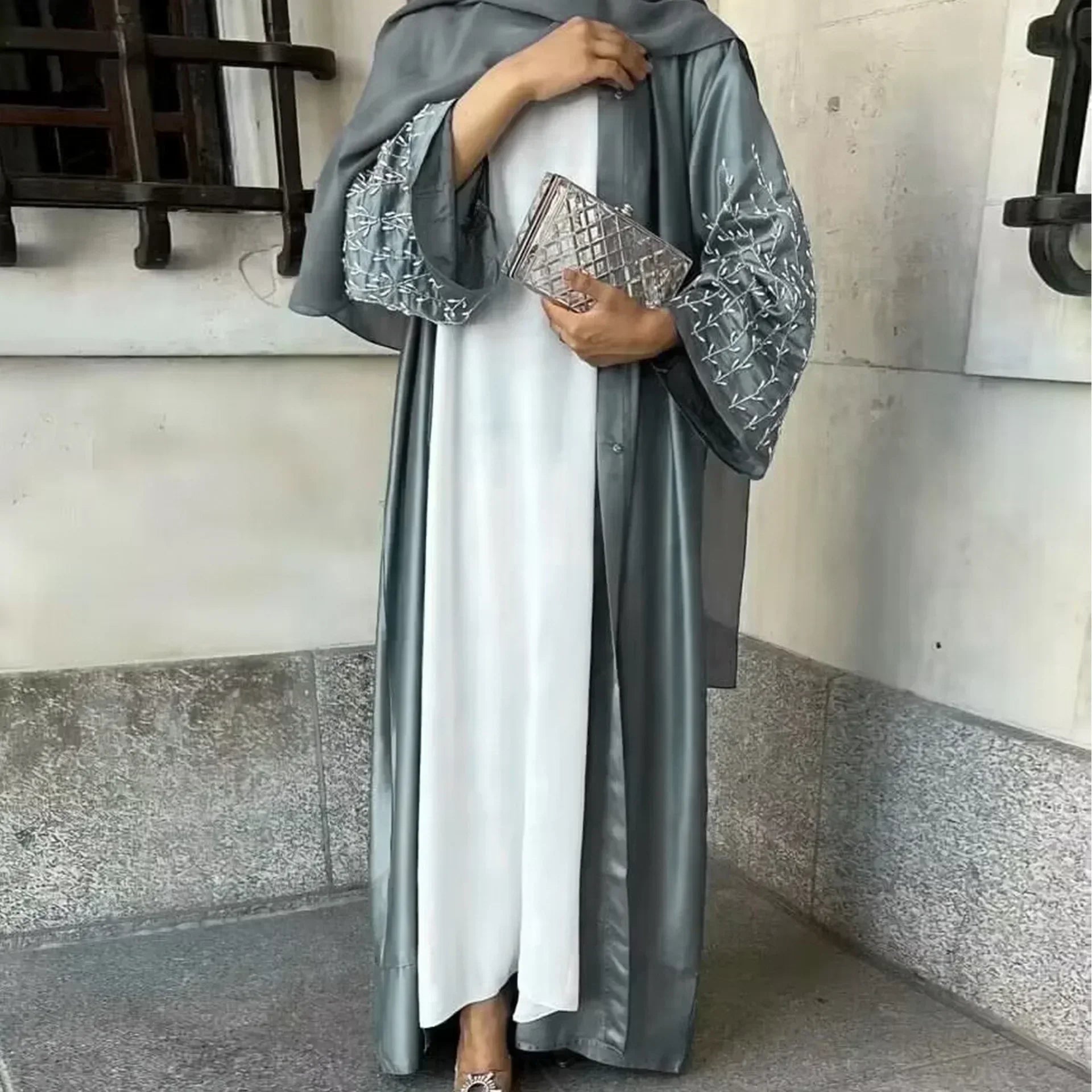 Kimono Abaya Perlé Gris