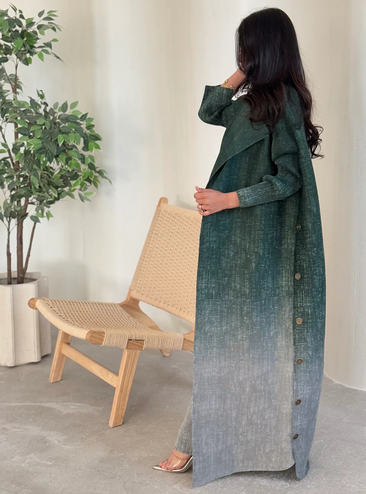 Kimono Abaya Vert Dégradé