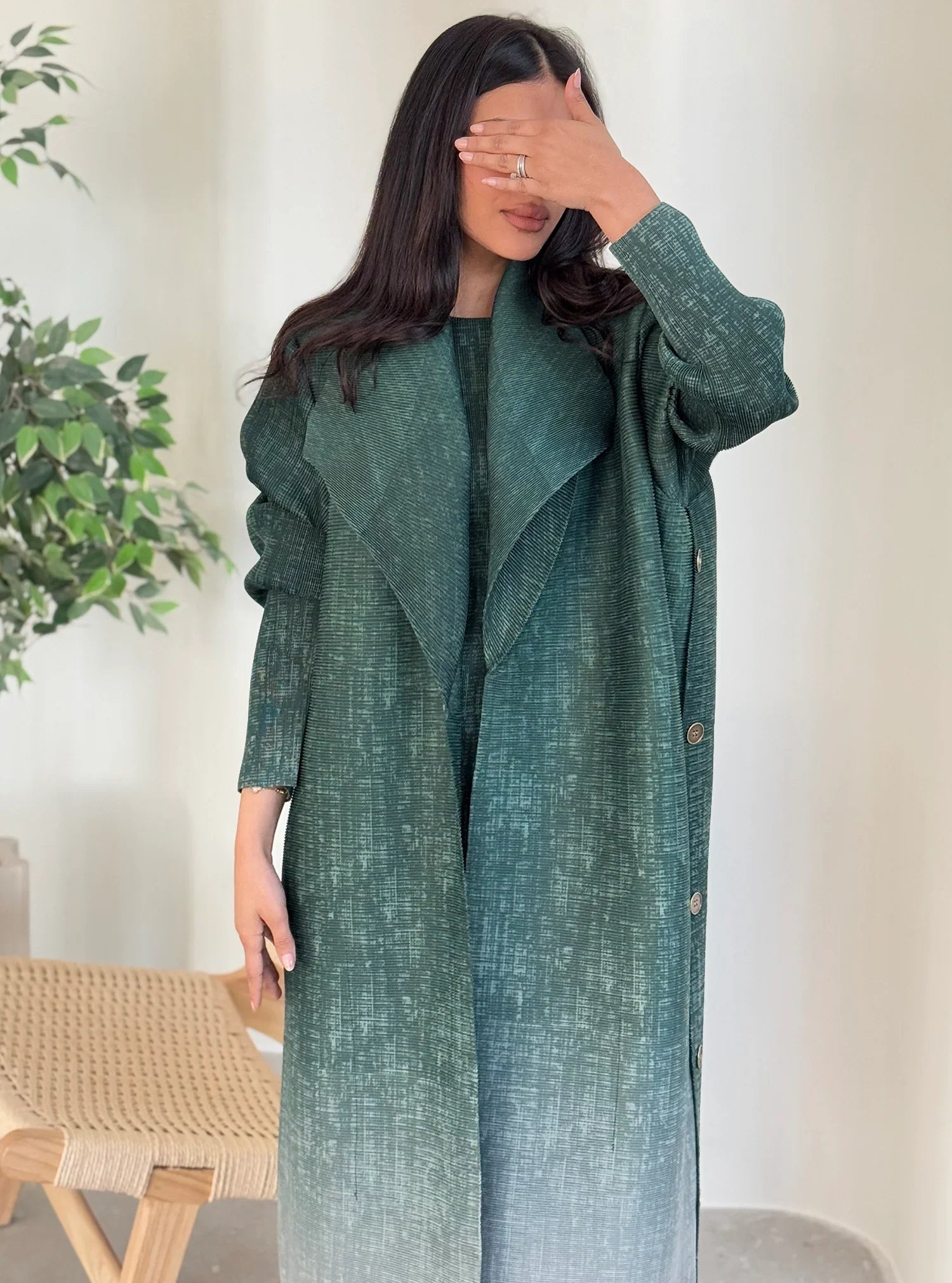 Kimono Abaya Vert Dégradé