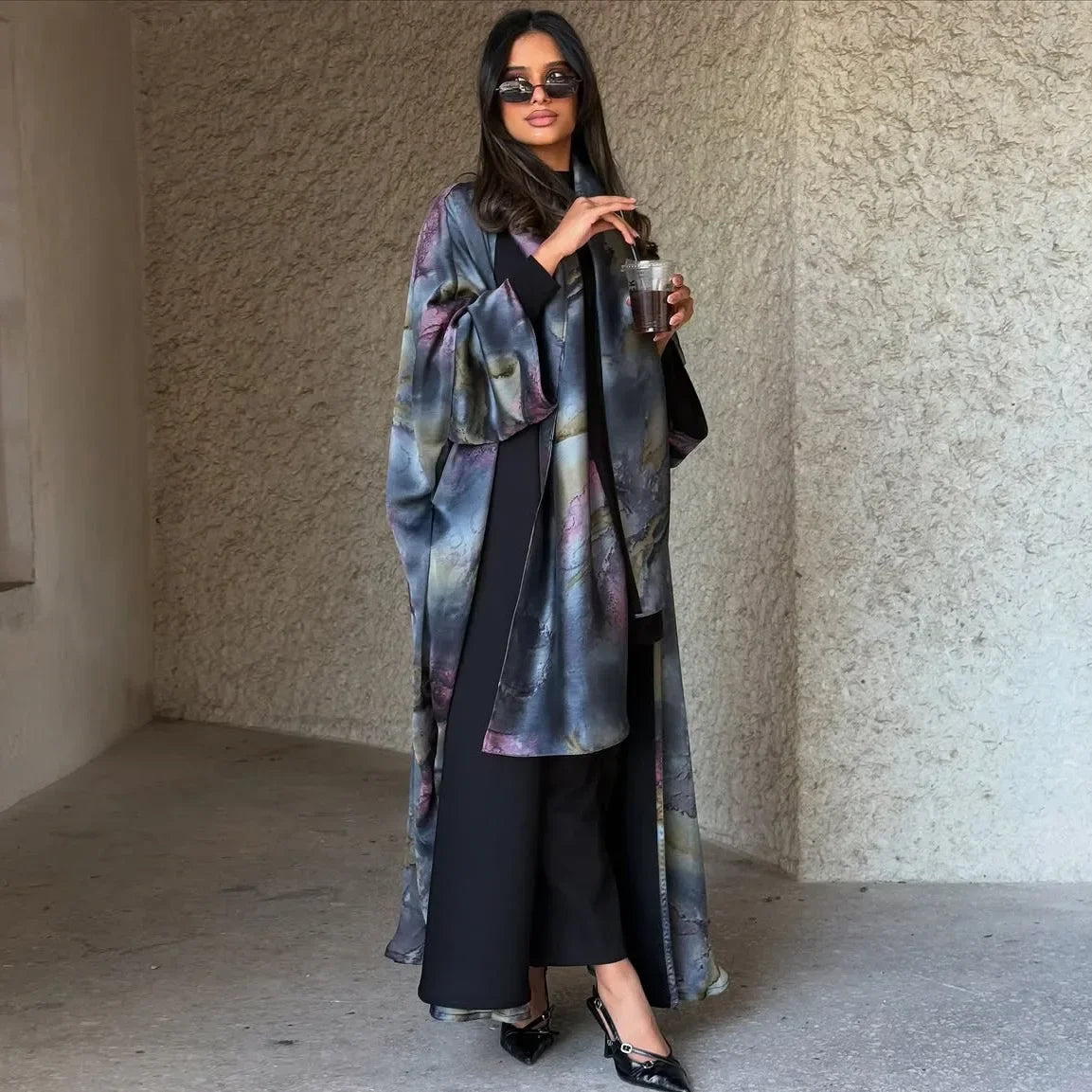 Kimono Abaya aux Tons Violets