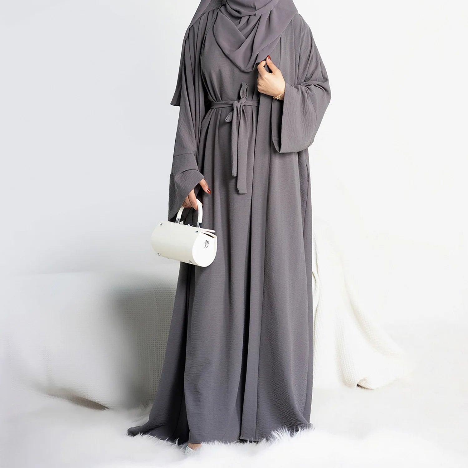Kimono Abaya avec Robe Grise