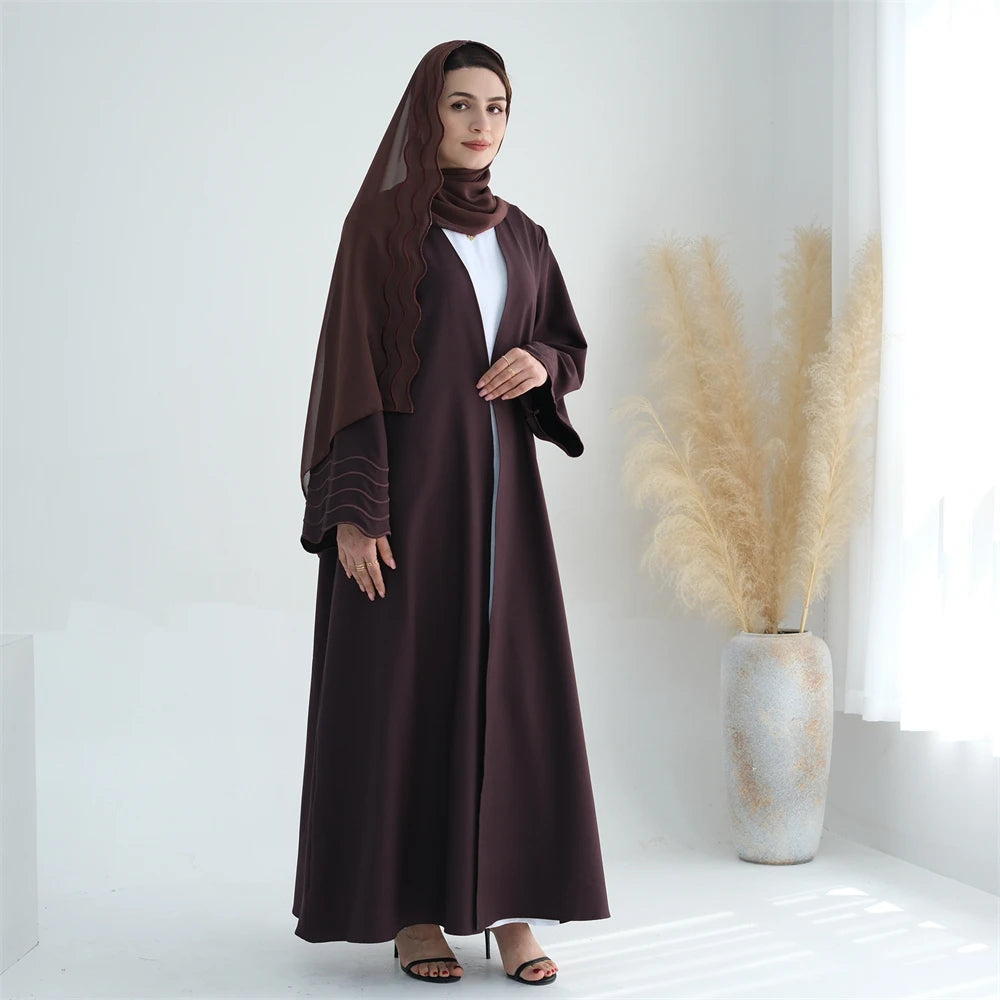 Kimono Abaya et Hijab Mauve