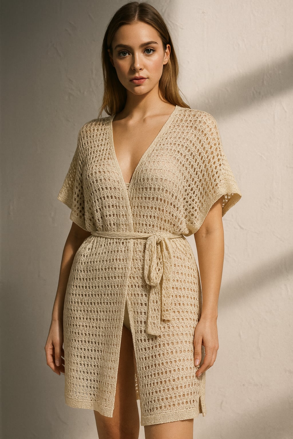 Kimono Bohème Beige Minimaliste 