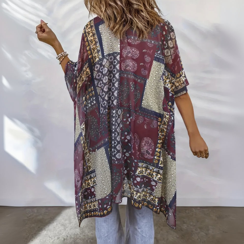 Kimono Boho Léger Violet Dos