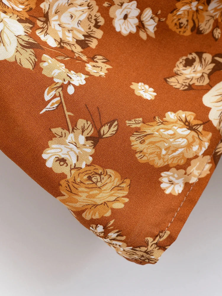 Kimono Court Bohème Rétro Marron