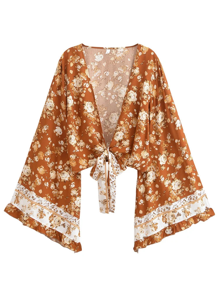 Kimono Court Bohème Rétro Stylé