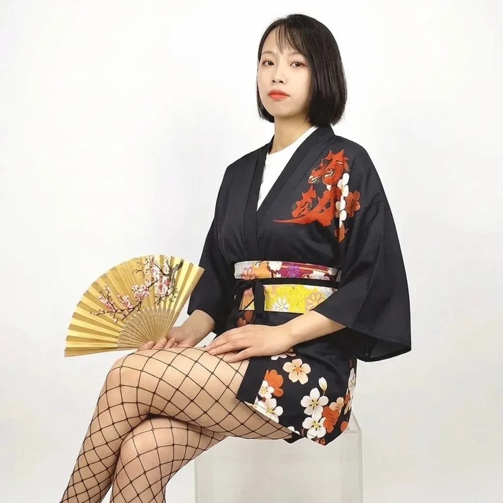 Kimono Fleuri Court Femme Design