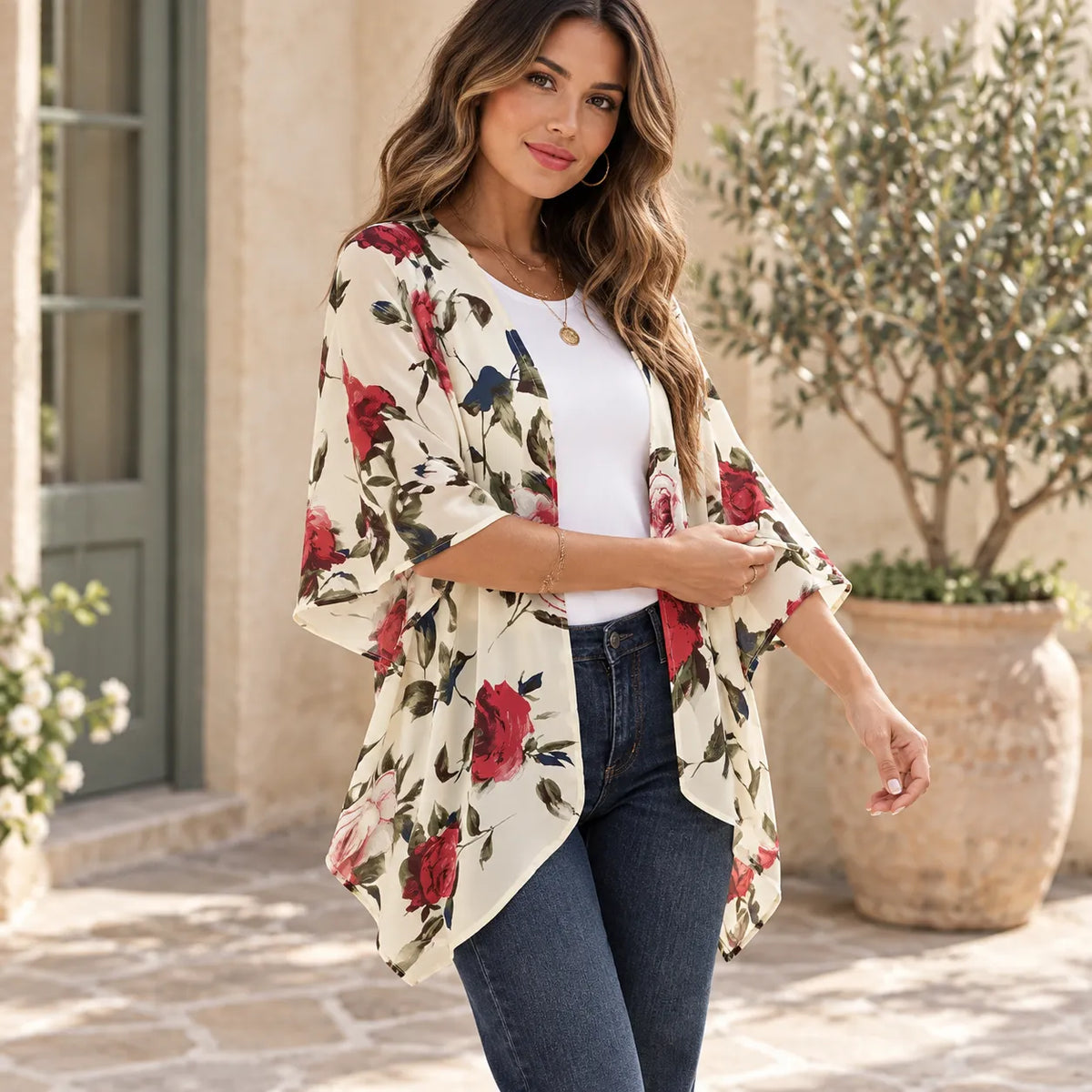 Kimono Fleuri d’Été Stylé
