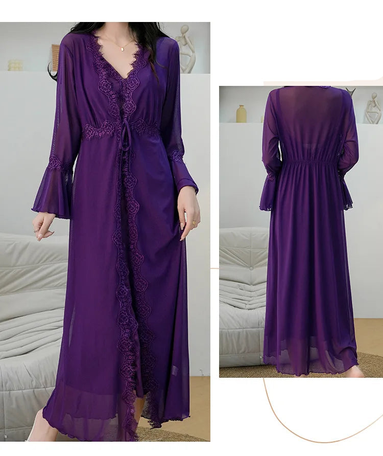 Kimono Long Violet Femme léger