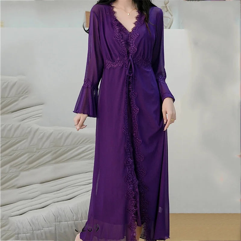 Kimono Long Violet Femme long