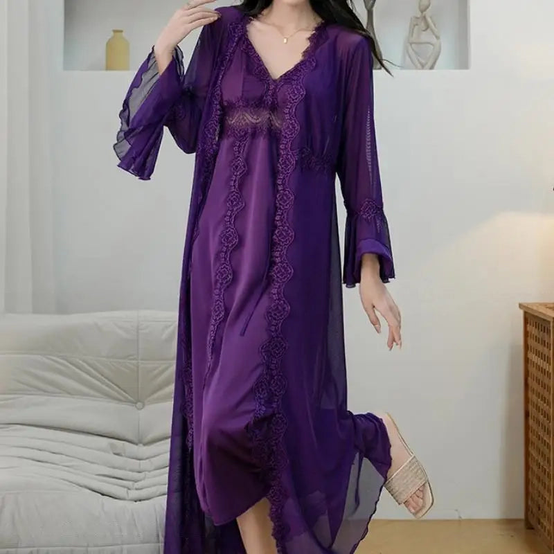 Kimono Long Violet Femme stylé
