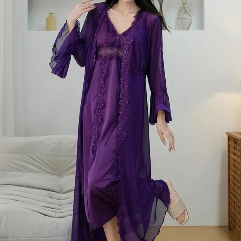 Kimono Long Violet Femme