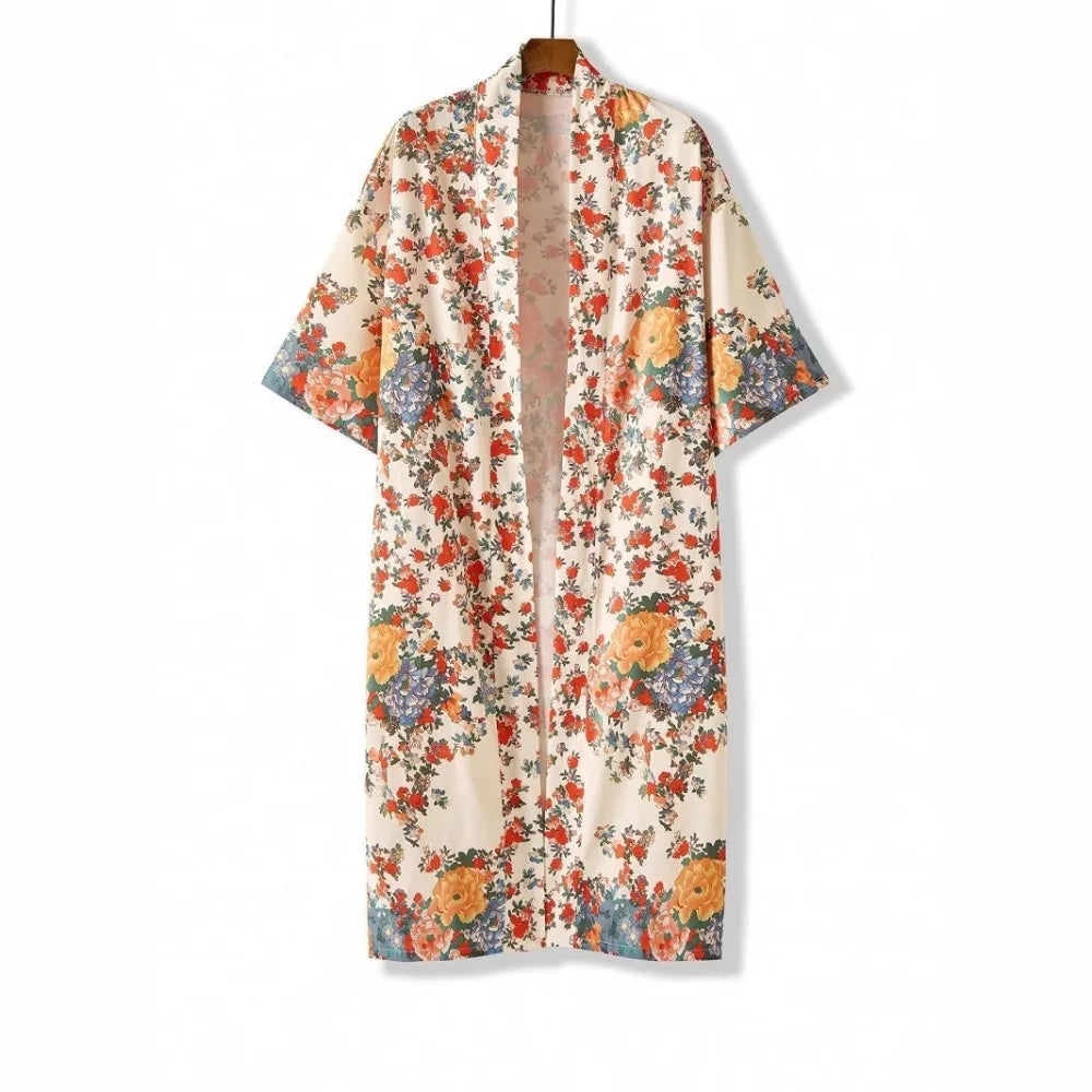 Kimono Mi-long Fleuri Chic Design
