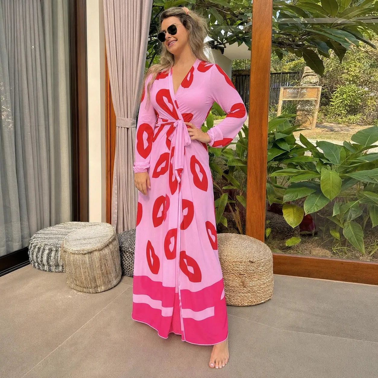Kimono Rose Long Léger