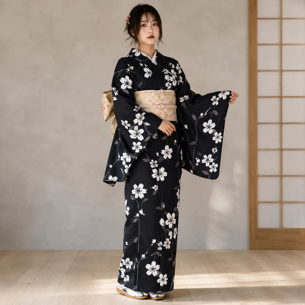 Kimono Zen Noir Traditionnel