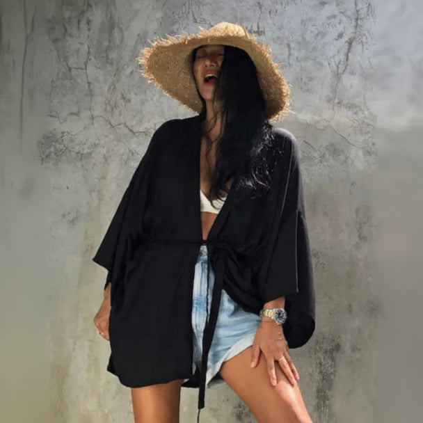 Kimono de Plage Ample en Coton Design