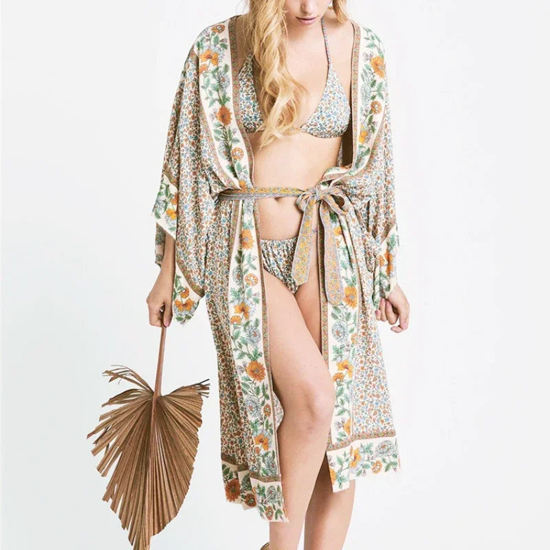 Kimono de Plage Boho Vintage Long Stylé