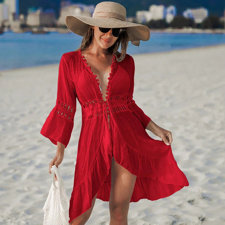 Kimono de Plage Boho à Volants