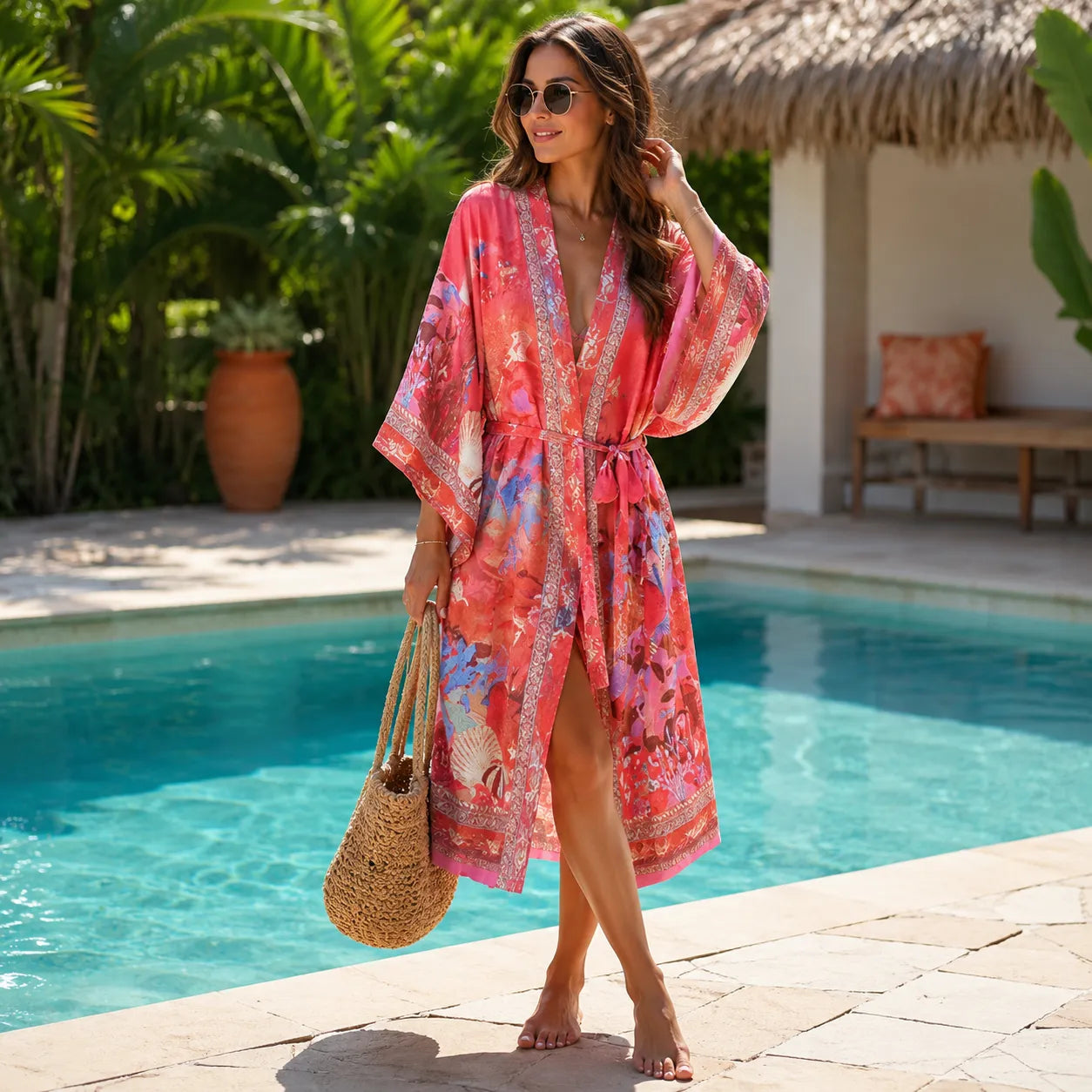 Kimono de Plage Femme Coquillage