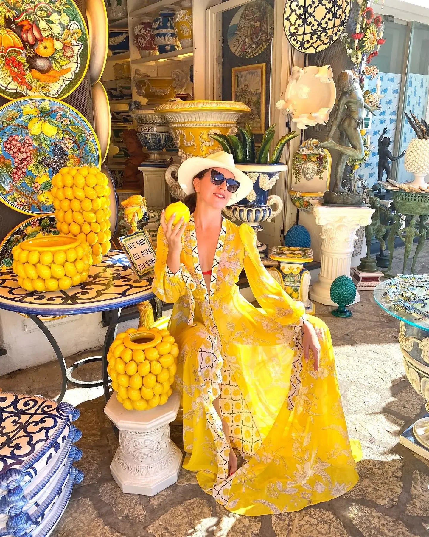 Kimono de Plage Jaune d’Eté Léger