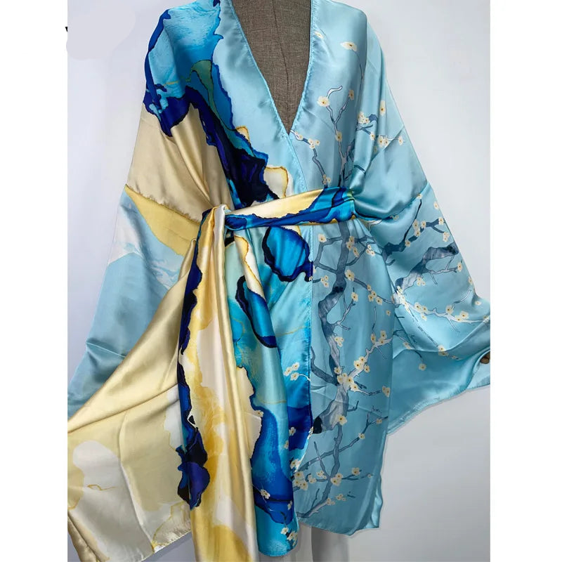 Kimono de Plage Léger Bleu Estival chic