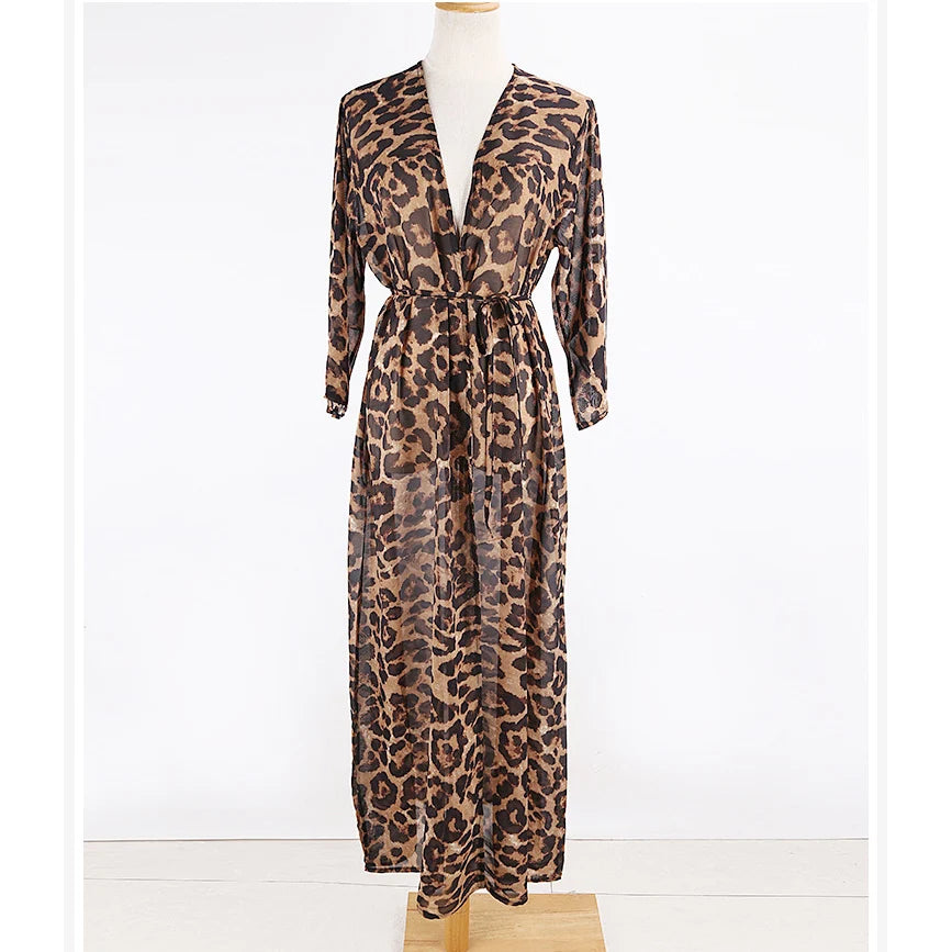 Kimono de Plage Léger Léopard stylé