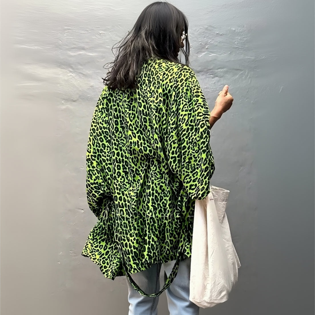 Kimono de Plage Léopard Vert Stylé