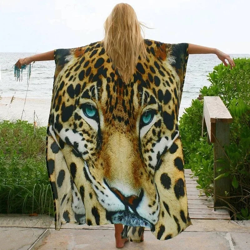Kimono de Plage Motif Tigre léger