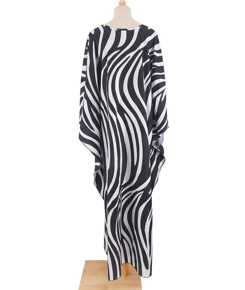Kimono de Plage Motif Zèbre fluide