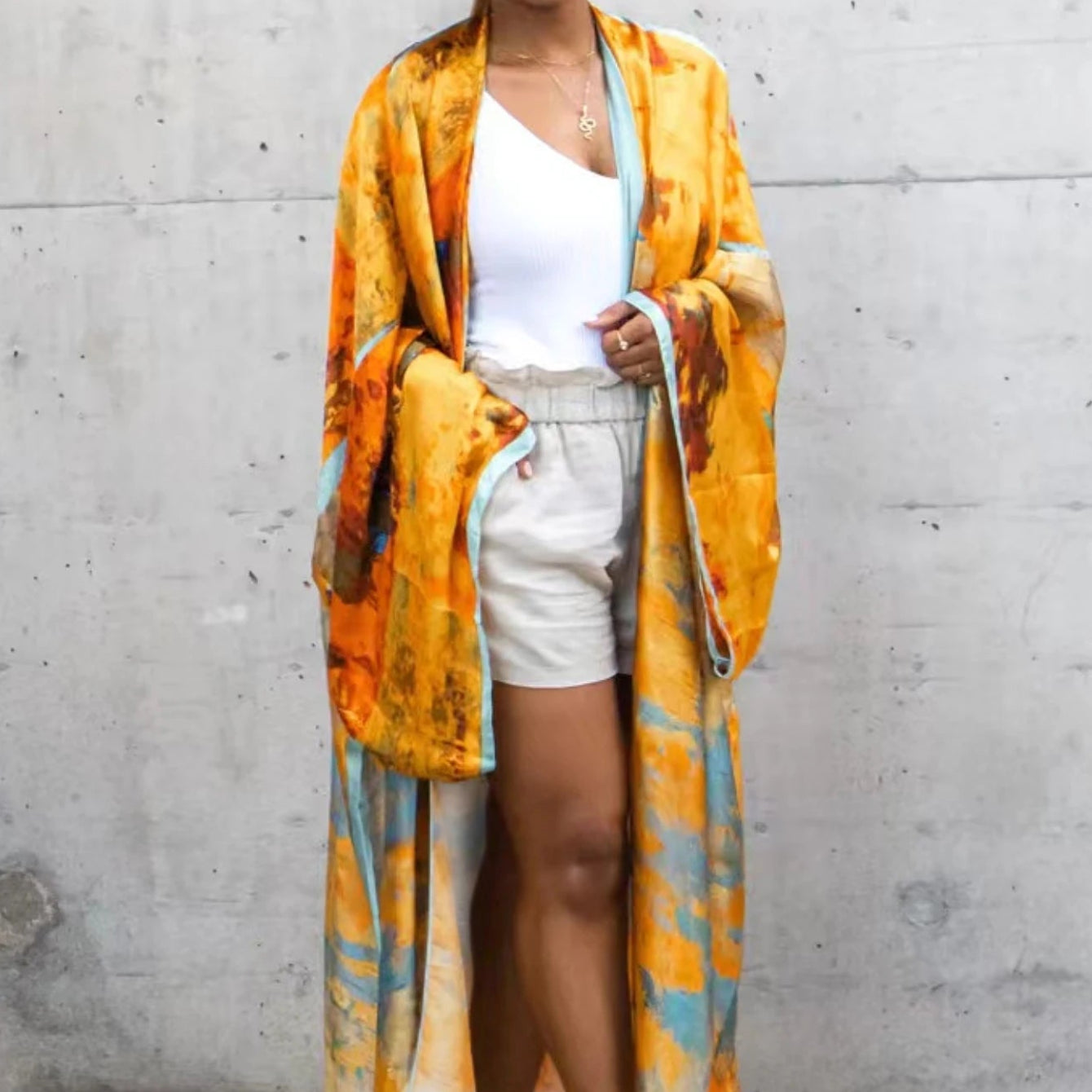 Kimono de Plage Orange ample 