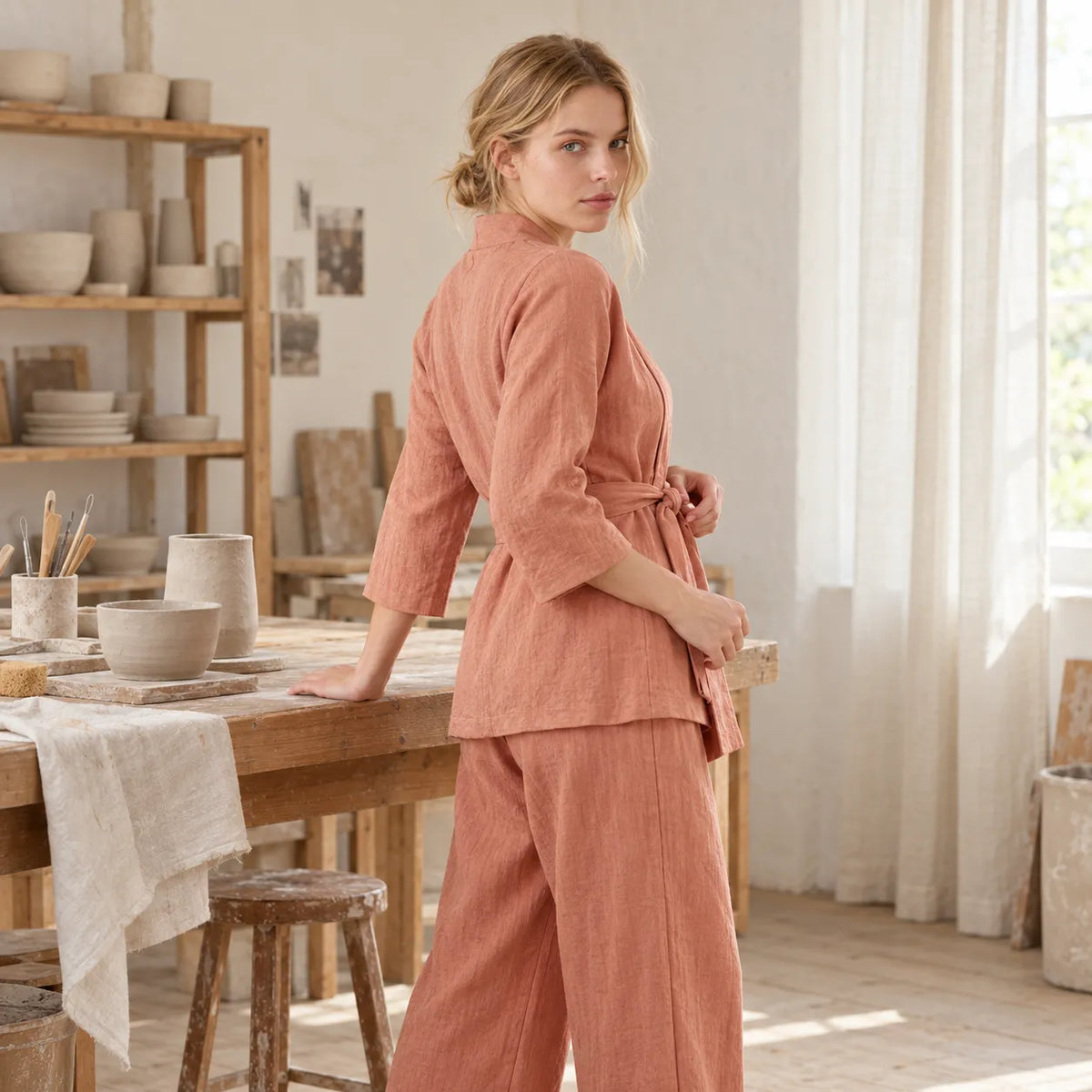 Kimono en Lin Femme