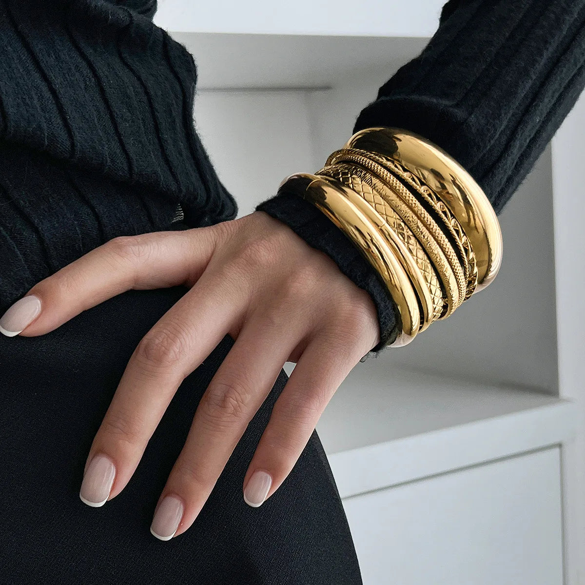 Lot de Bracelet Stylé en Acier Inoxydable