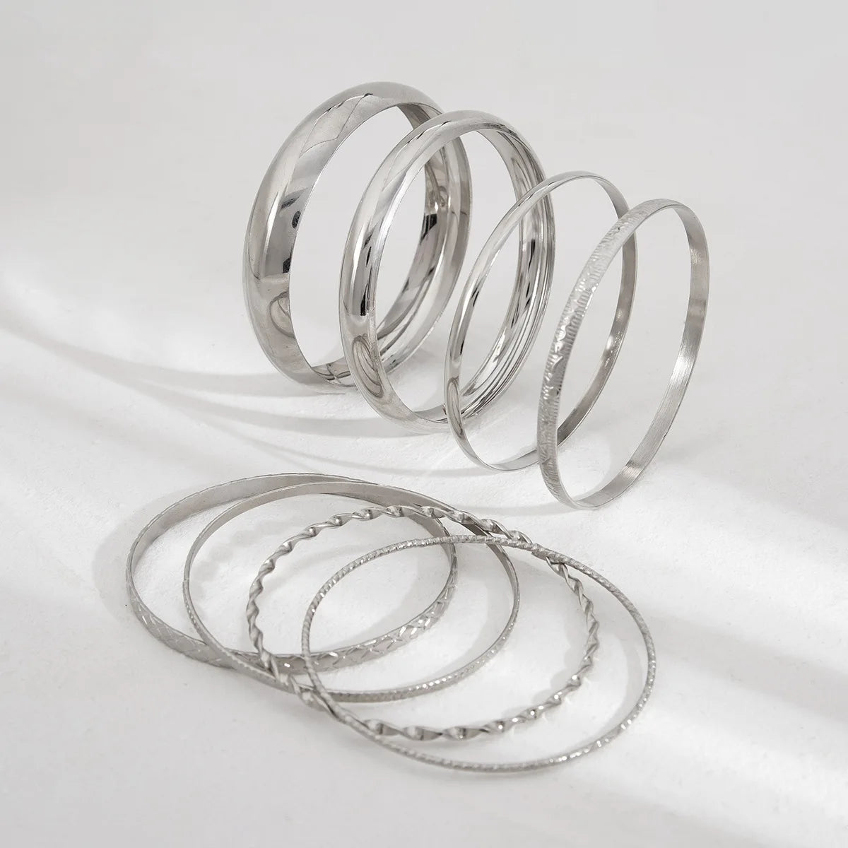 Lot de Bracelet Stylé en Acier Inoxydable Argenté